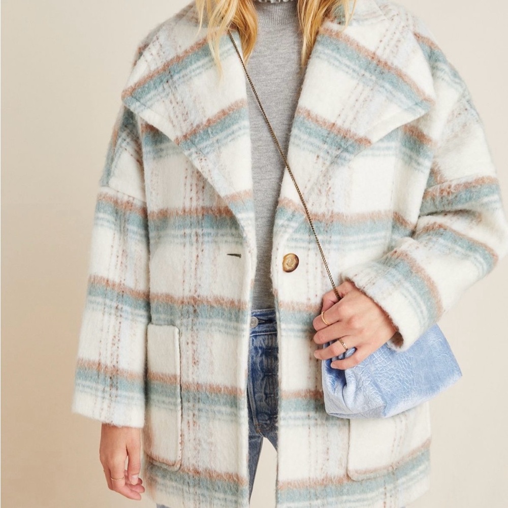 Anthropologie Elsa Plaid Coat